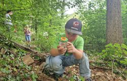 Kind mit Becherlupe